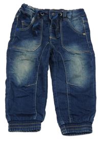 Tmavomodré cuff teplákové rifle Topomini