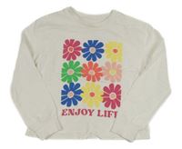 Biele tričko s kvietkami F&F