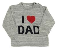 Sivý melírovaný sveter s nápisom H&M