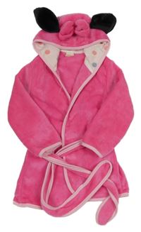 Růžový chlupatý župan s kapucí - MInnie Kids Tales