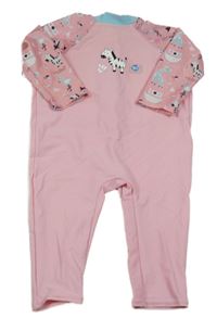 Světlerůžový UV overal se zebrou Splash About 