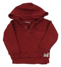 Červená prešívaná mikina s kapucňou