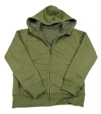 Khaki prepínaci zateplená mikina s kapucňou Uniglo