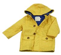 Žltá šušťáková zateplená bunda s kapucňou Miniclub