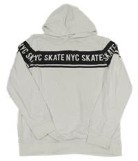 Bílá mikina s nápisy a kapucí C&A vel. 176