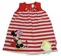 Nové - Červeno-biele pruhované bavlnené šaty Mothercare