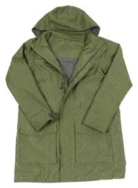 Khaki vzorovaná šušťáková funkčná jarná parka s kapucňou Crivit