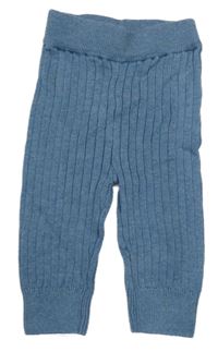 Modré pletené rebrované nohavice Mothercare