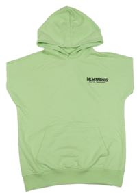 Pistáciová tepláková vesta s palmami a kapucňou Chapter young