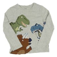 Šedé triko s dinosaury C&A