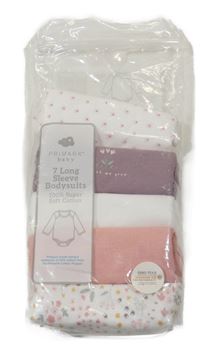 Nové - 5pack - 3x bílé + 1x fialové + 1x růžové body s kytičkami Primark