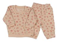 2Set - Broskvovo-jahodová vzorovaná mikina + tepláky PRIMARK