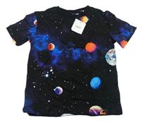 Černé tričko s planetami Next