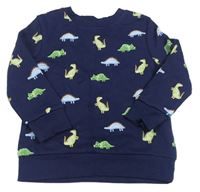 Tmavomodrá mikina s dinosaurami George