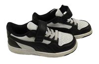 Černo-bílé koženkové boty s logem PUMA vel. 26