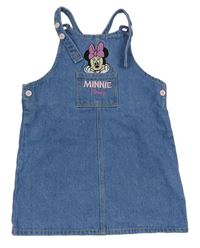 Modré rifľové šaty s Minnie a vreckom zn. PRIMARK
