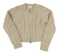 Šedobéžový melírovaný vzorovaný prepínaci crop sveter PRIMARK