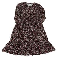 Čierne šaty s kvietkami zn. PRIMARK