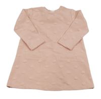 Ružové bodkovaná é teplákové šaty H&M