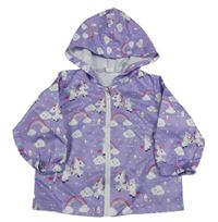 Modro-fialová šušťáková jarná bunda s Peppa Pig a kapucňou