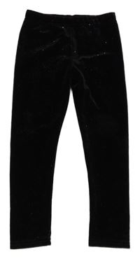 Černé třpytivé sametové legíny little kids