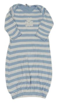 Modro-bílý pruhovaný spací pytel s medvídkem John Lewis