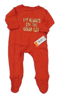 Nové - červený overal se zlatými nápisy St. Bernard