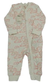 Nové - smotanový overal s ružovymi obláčiky lupilu