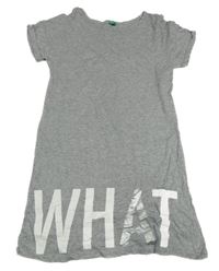 Sivé melírované šaty s nápisom Benetton