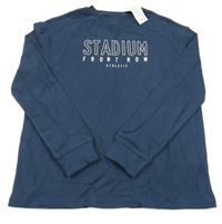 Nové - tmavomodrá rebrovaná mikina s nápismi M&S