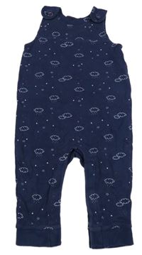 Tmavomodré laclové tepláky s obláčky M&S