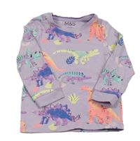 Svetlofialové pyžamové tričko s dinosaurami M&S