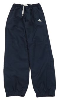 Tmavomodré šusťákové funkční kalhoty Adidas