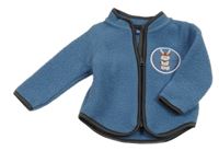 Modrá huňatá bunda so zajačikom lupilu