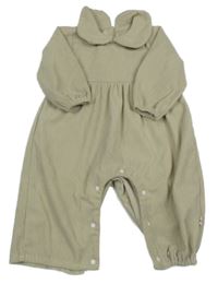 Světlebéžová manšestrová kombinéza s límečkem 