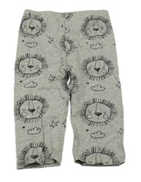 Sivé melírované tepláky so lvíčky