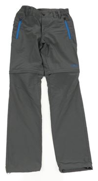 Tmavosivé šušťákové outdoorové nohavice s odepínacími nohavicami CMP