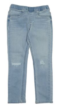 Svetlomodré rifľové džegíny s prošoupanými koleny H&M