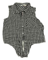 Černo-bílá kostkovaná letní halenka H&M