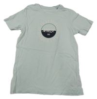 Bílo/světlemodré tričko s logom a nápismi JACK&JONES