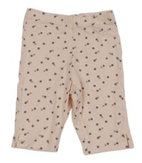 Světlerůžové legínové kraťasy s kytičkami H&M
