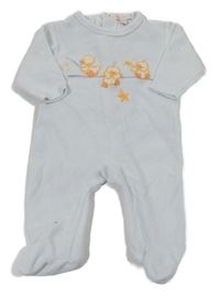 Svetlomodrý zamatový overal s kachničkami My Baby