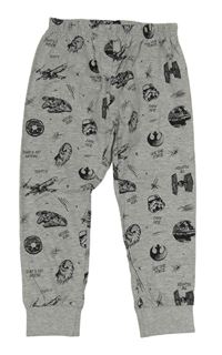 Šedé melírované pyžamové kalhoty s obrázky - Star Wars