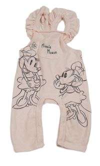 Světlerůžové úpletové laclové tepláky s Minnie a volánky Matalan