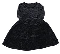 Černé třpytivé sametové šaty