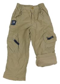 Pískové šusťákové zateplené cargo kalhoty TCM