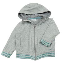 Sivá melírovaná rebrovaná prepínaci mikina s kapucňou Lola Maverick