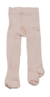 Svetloružové rebrované pančuchy