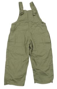 Khaki plátěné laclové kalhoty Primark