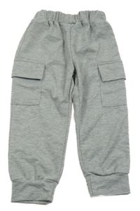 Sivé melírované cargo tepláky